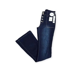 Joe's Jeans Venus Flare High Rise Buttonfly Dark Wash Flare Jeans Size 16 NWT